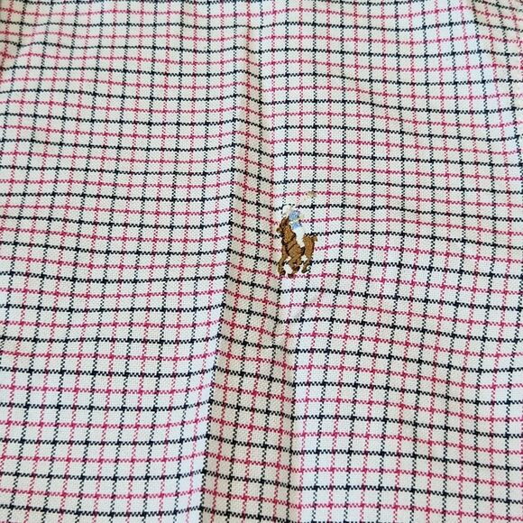 Ralph Lauren boy's long sleeve button down plaid top pink white black sz L 14-16 - Picture 5 of 12